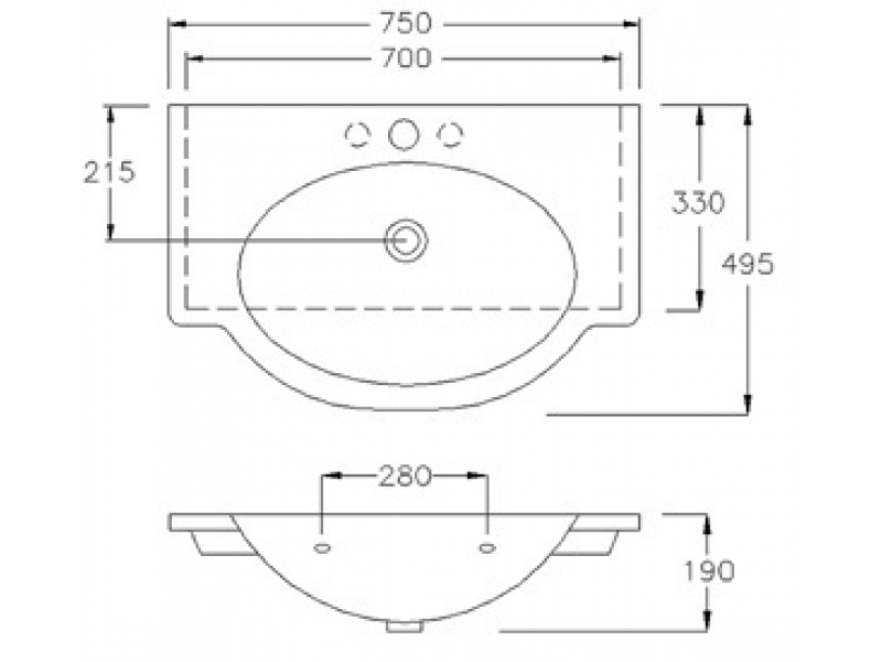 Купить Раковина Hatria Shirley Y0DS 01 75 см