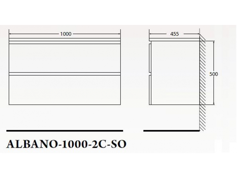 Купить Тумба под раковину BelBagno Albano-1000 ALBANO-1000-2C-SO-RVB искусственный камень, цвет бежевый