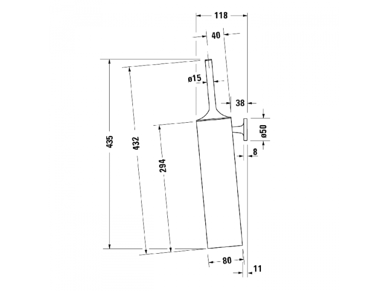 Купить Туалетный ершик Duravit Starck T 0099464600 подвесной 43.5 см, черный матовый