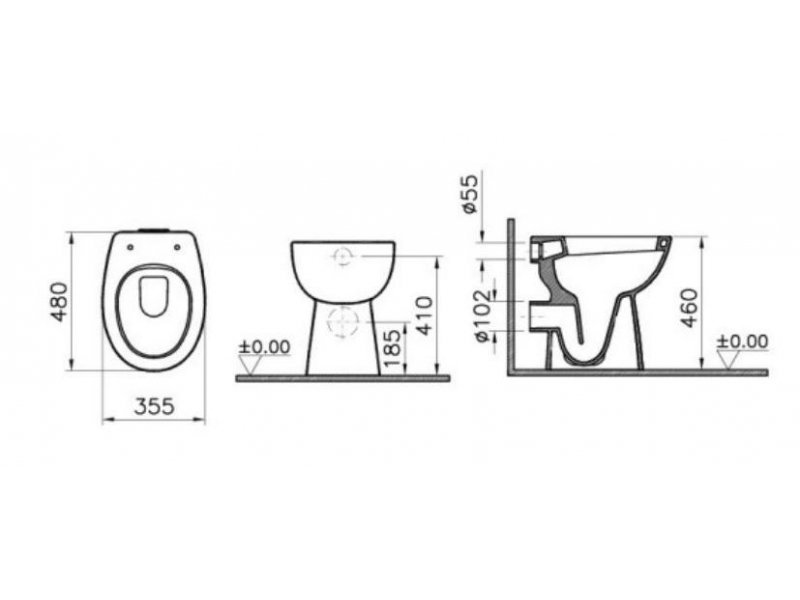 Купить Приставной унитаз Vitra Conforma Special Needs 5814B003-0087