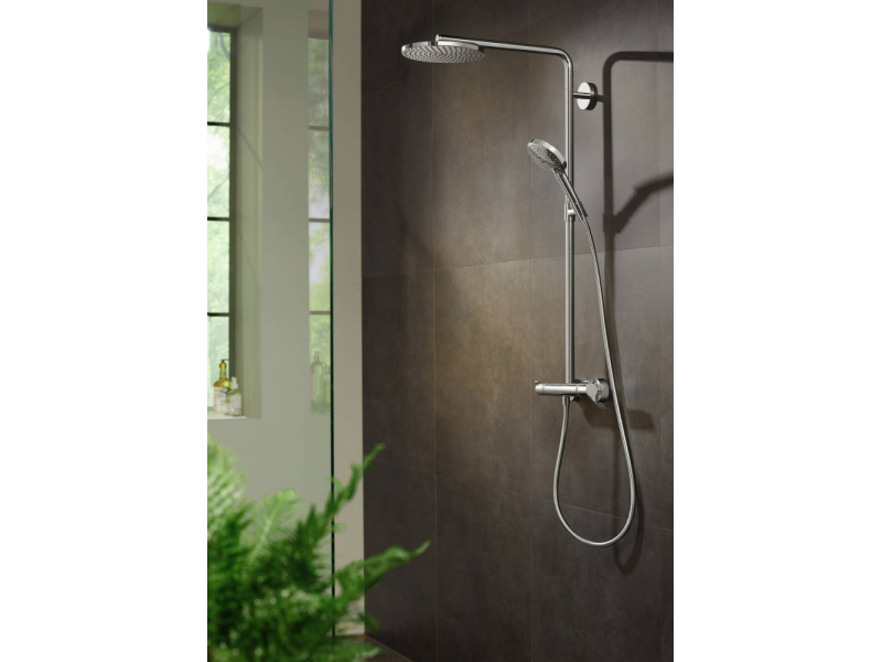 Купить Душевая система Hansgrohe Raindance Select S Showerpipe 240 1jet PowderRain 27633700, белый матовый