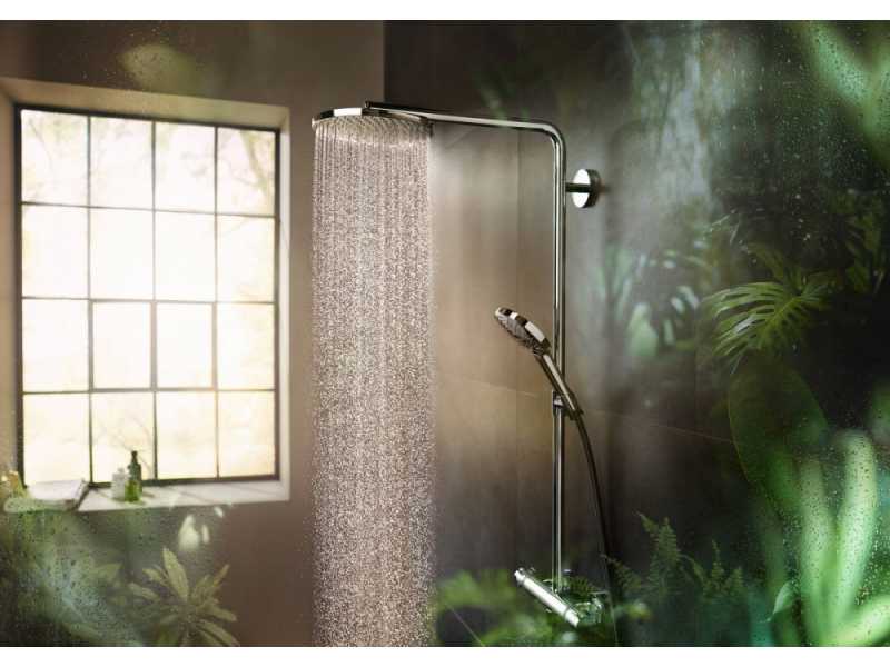 Купить Душевая система Hansgrohe Raindance Select S Showerpipe 240 1jet PowderRain 27633700, белый матовый