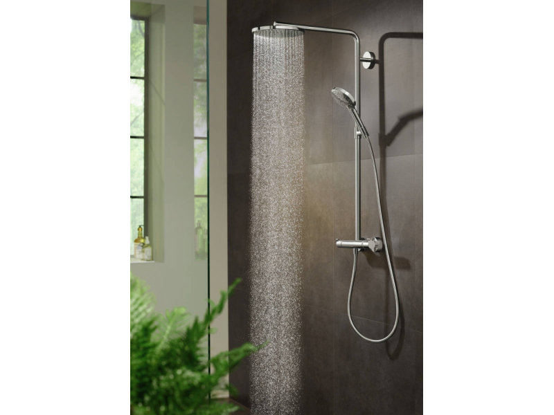 Купить Душевая система Hansgrohe Raindance Select S Showerpipe 240 1jet PowderRain 27633700, белый матовый