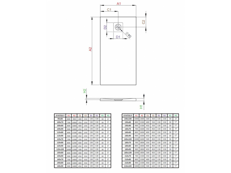 Купить Поддон для душа Radaway Kyntos F, 120 x 80 см, прямоугольный, HKF12080-54