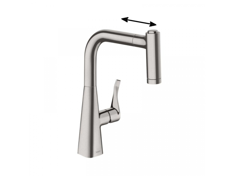 Купить Смеситель для кухни Hansgrohe Metris 14834000 с выдвижным изливом 220, хром