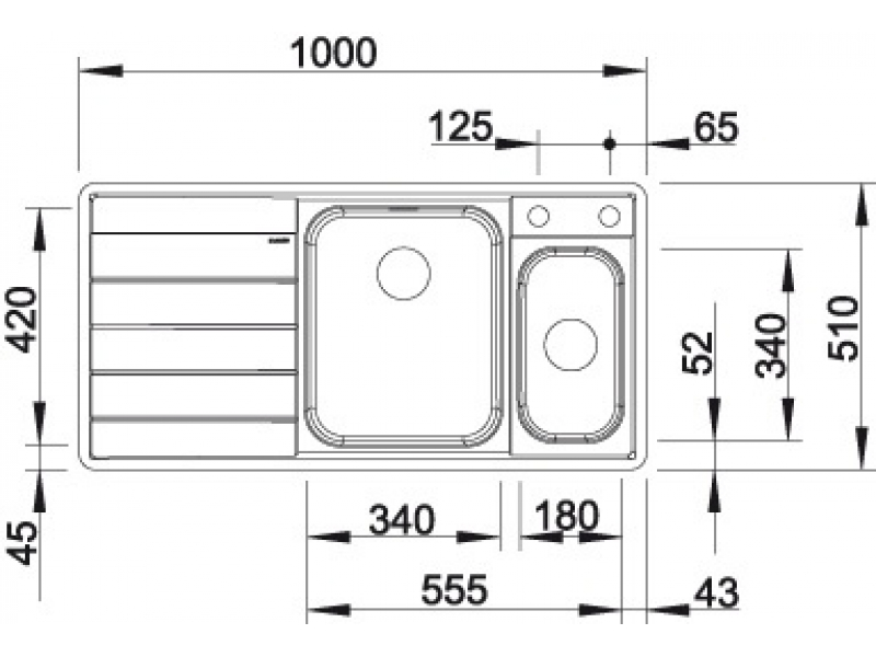 Купить Мойка Blanco Axis III 6S-IF 522105, нержавеющая сталь, чаша слева, 100 x 51 см