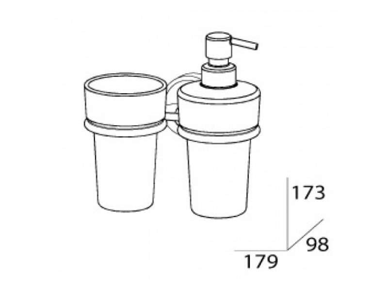 Купить Держатель со стаканом и дозатором для жидкого мыла FBS Standard STA 008