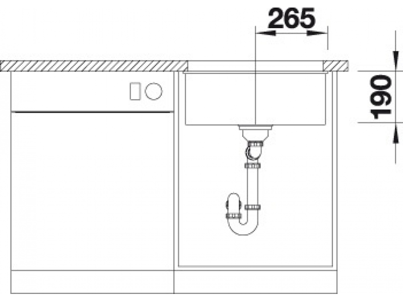 Купить Мойка Blanco Dalago 45 F, 517658, жасмин, с клапаном-автоматом, 46,5 x 51 см