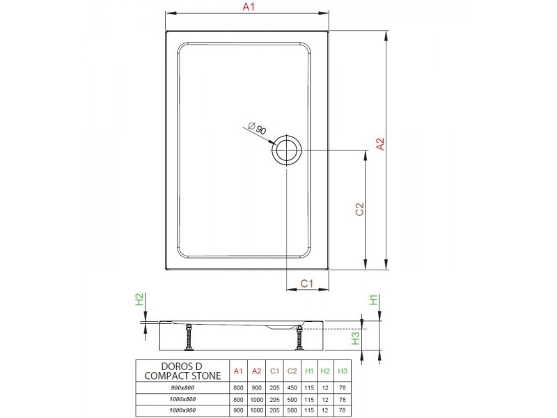 Купить Поддон для душа Radaway Doros D, 100 x 80 см, прямоугольный, SDRD1080-05-04S