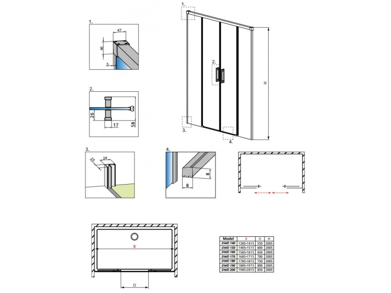 Купить Душевая дверь Radaway Idea DWD 140 387124-01-01, 140*200,5 см