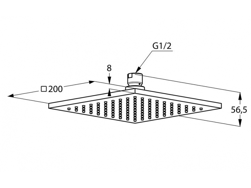 Купить Верхний душ Kludi A-Qa 6442005-00 20 x 20 см квадратный, плоский 8 мм, 1 режим струи, без держателя, цвет хром