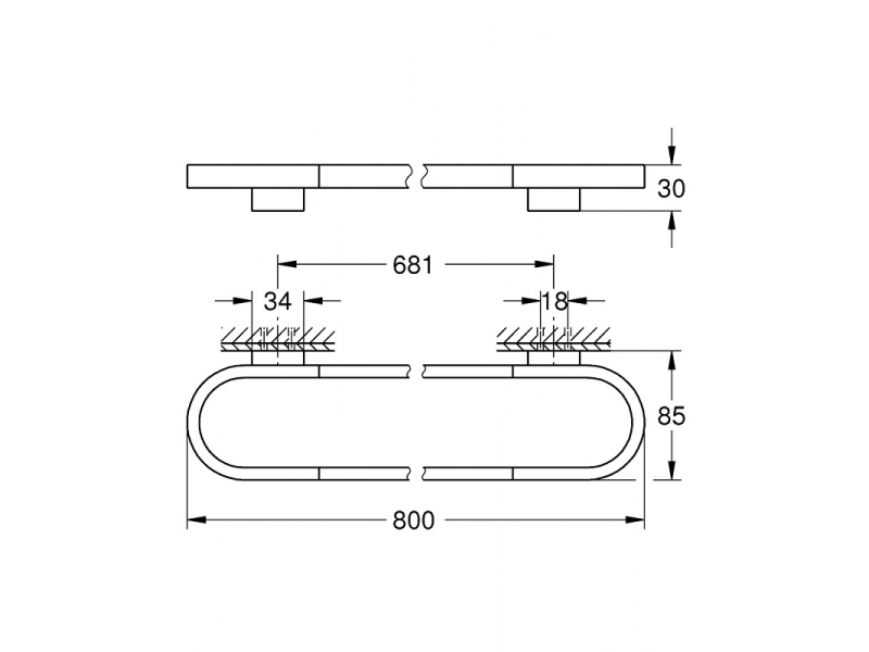 Купить Держатель для полотенца Grohe Selection 41058A00, 80 см, черный графит глянец