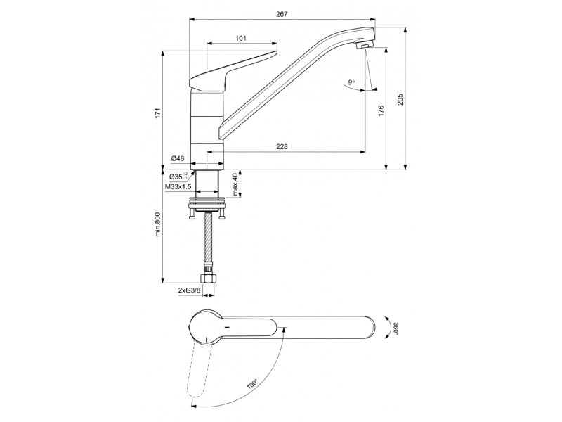 Купить Смеситель Ideal Standard Ceraflex для кухонной мойки, хром, BC132AA