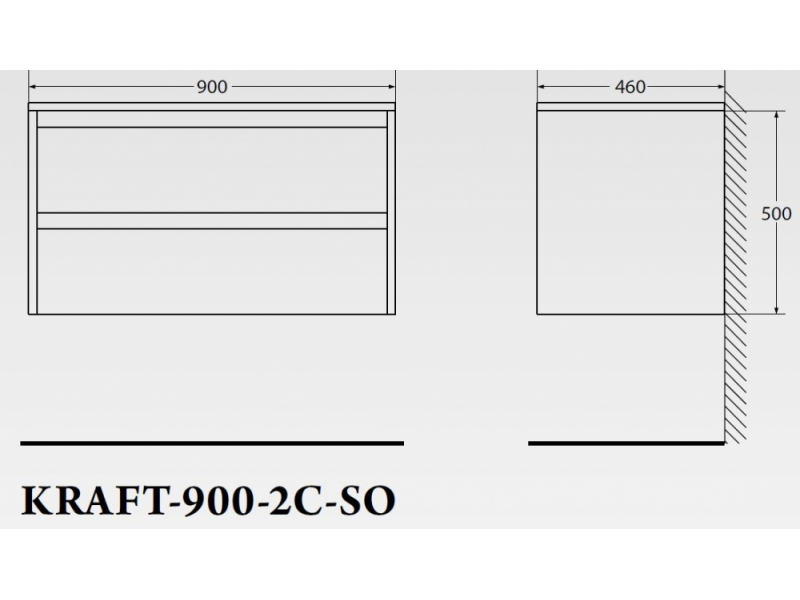 Купить Тумба под раковину BelBagno Kraft KRAFT-900-2C-SO-RGB, подвесная