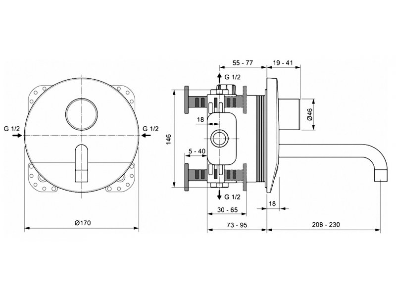 Купить Смеситель Ideal Standard Ceraplus термостатический для раковины, хром, A6154AA