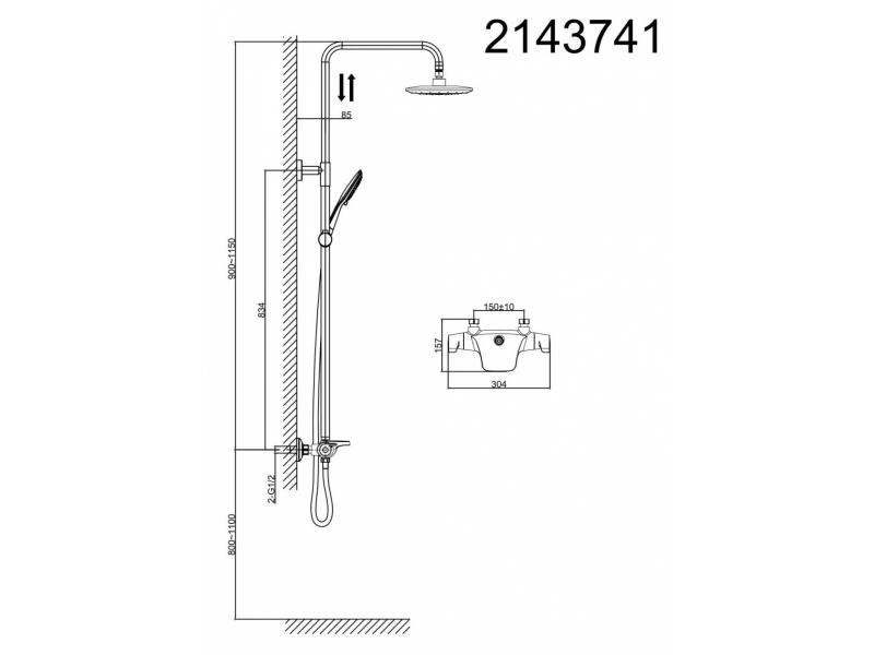 Купить Душевая система D&K Bayern Potsdam DA2143741B14, хром