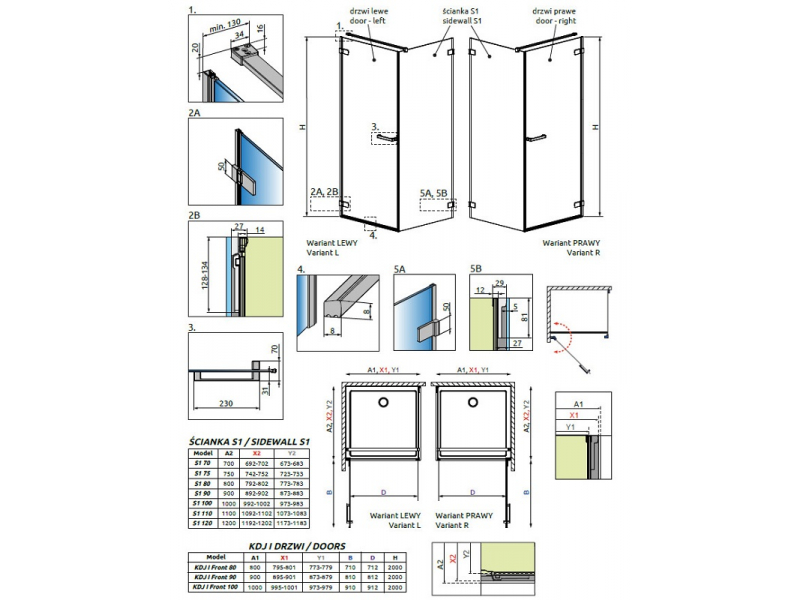 Купить Душевой уголок Radaway Arta KDJ I 120 x 80 см, правая дверь, стекло прозрачное