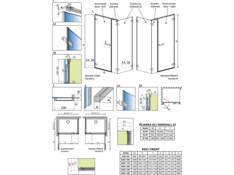 Купить Душевой уголок Radaway Arta KDS I L 90 x 90 см, стекло прозрачное, левое исполнение