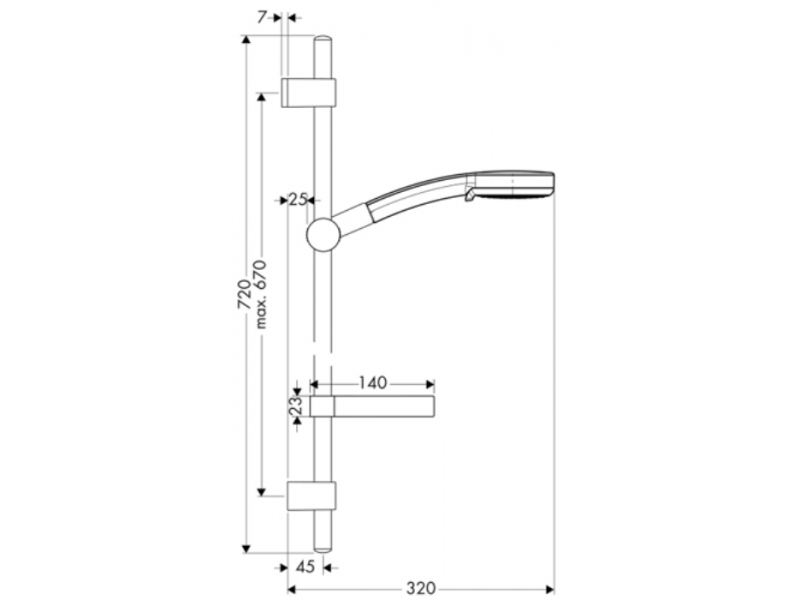 Купить Душевой гарнитур Hansgrohe Verso 100 65cm 27183000