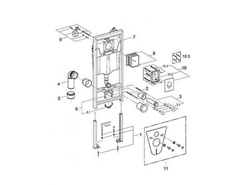 Купить Инсталляция Grohe Rapid SL 38721001 (3 в 1 в сборе) для унитаза