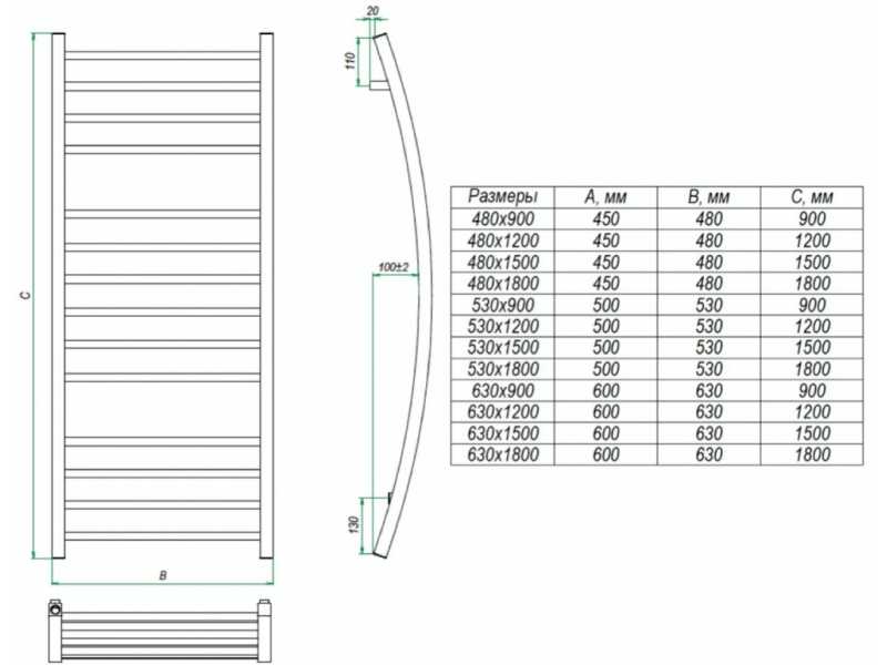 Купить Полотенцесушитель водяной Grota Primo 53 x 90 см, ширина 53 см, высота 90 см, крашеный белый