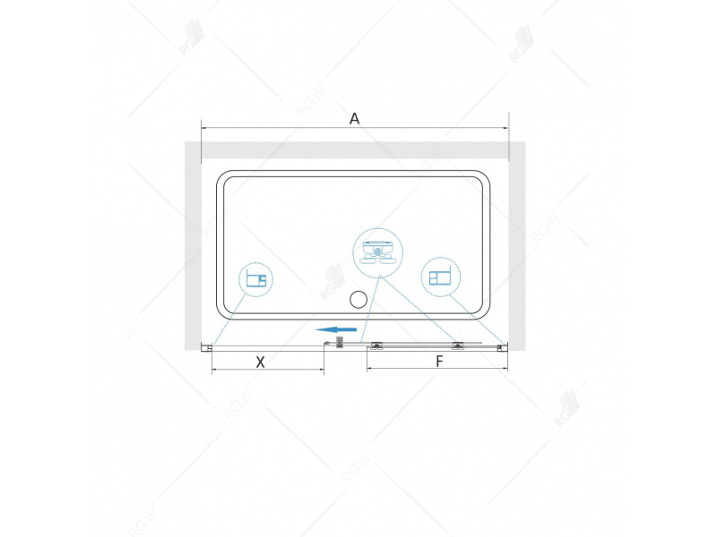 Купить Душевой уголок RGW CL-48 В 32094885-14 150 х 80 см, дверь раздвижная, стекло прозрачное, черный