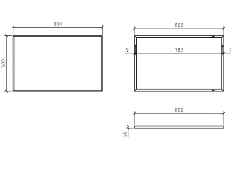 Купить Зеркало BelBagno SPC-800, 500x20x800