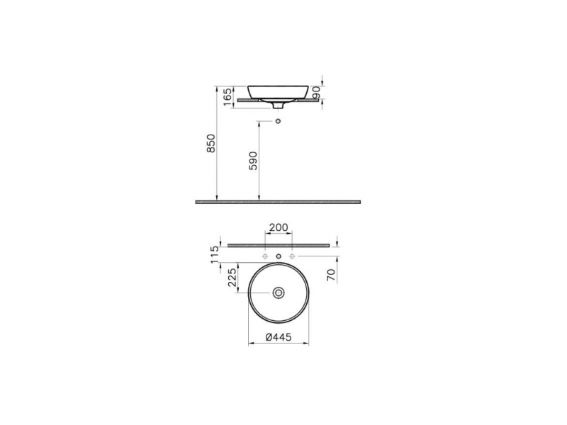 Купить Раковина Vitra Metropole 5940B003-0012 45 см накладная, с переливом