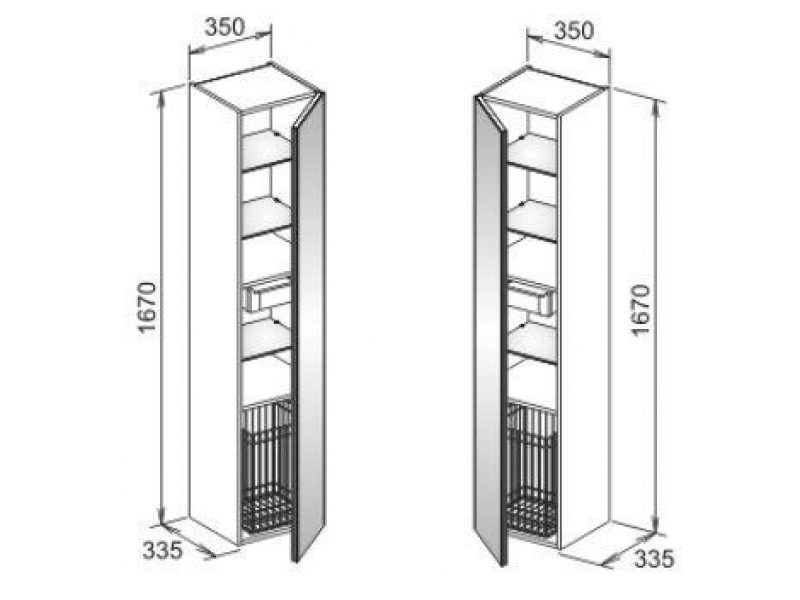 Купить Шкаф высокий Keuco Royal 60 32131 450001, 167 см