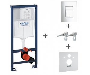 Инсталляция Grohe Rapid SL 38775001 в комплекте с крепежом и кнопкой