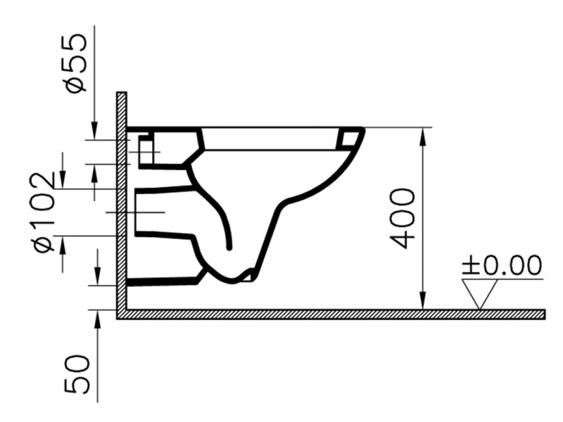 Купить Подвесной унитаз Vitra S20 5507B003-0101 36x52 см