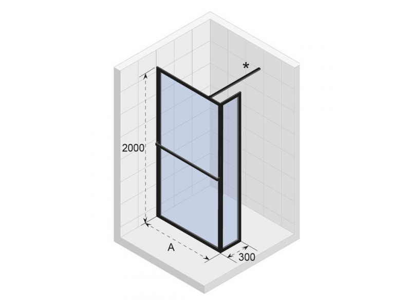 Купить Душевой уголок Riho Lucid GD402 GD414B030 140 x 200 см, стекло прозрачное, профиль черный матовый