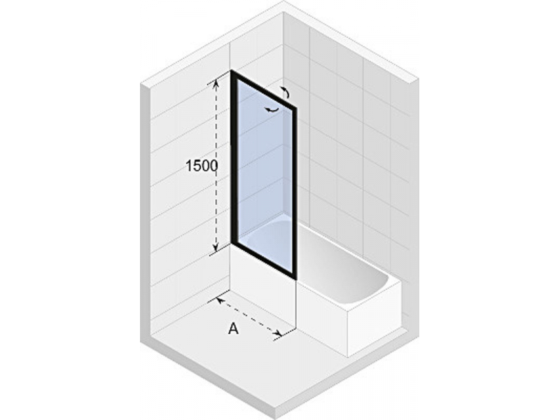 Купить Шторка для ванны Riho Lucid GD501 80 GDB508W000 цвет профиля - белый, 80 x 150 см