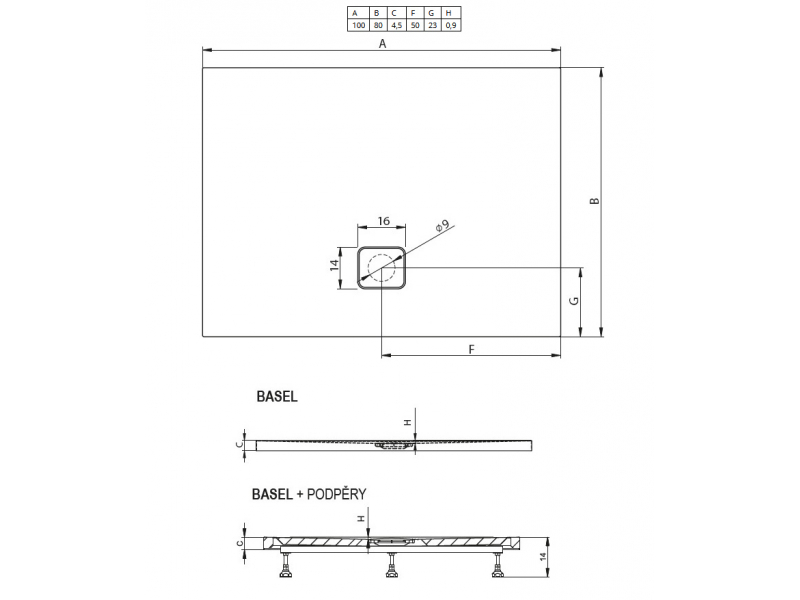 Купить Душевой поддон Riho Basel 404 100 x 80 см DC140050000000S акриловый, прямоугольный, цвет белый