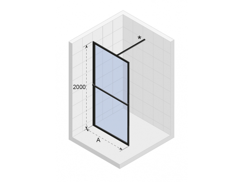 Купить Душевой уголок Riho Lucid GD400 GD409B000 90 x 200 см, стекло прозрачное, профиль черный матовый, с полотенцедержателем