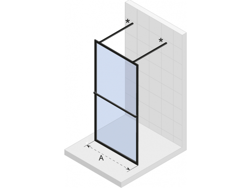 Купить Душевой уголок Riho Lucid GD401 GD312B000 120 x 200 см, стекло прозрачное, профиль черный матовый