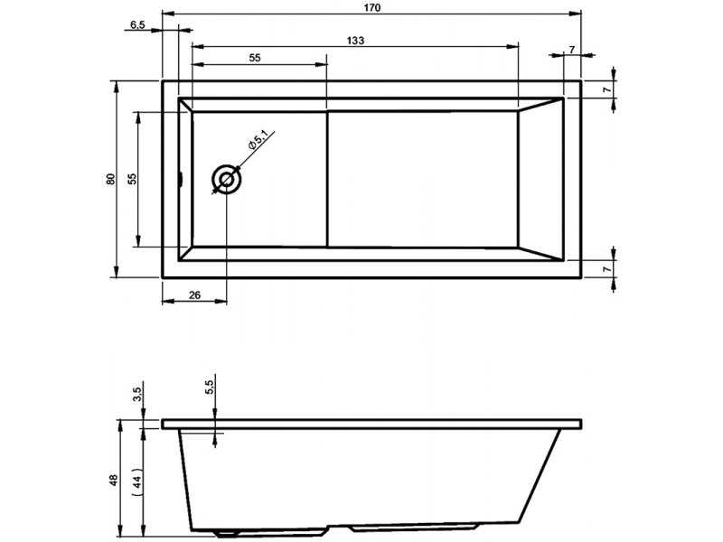 Купить Акриловая ванна Riho Lusso Plus 170x80