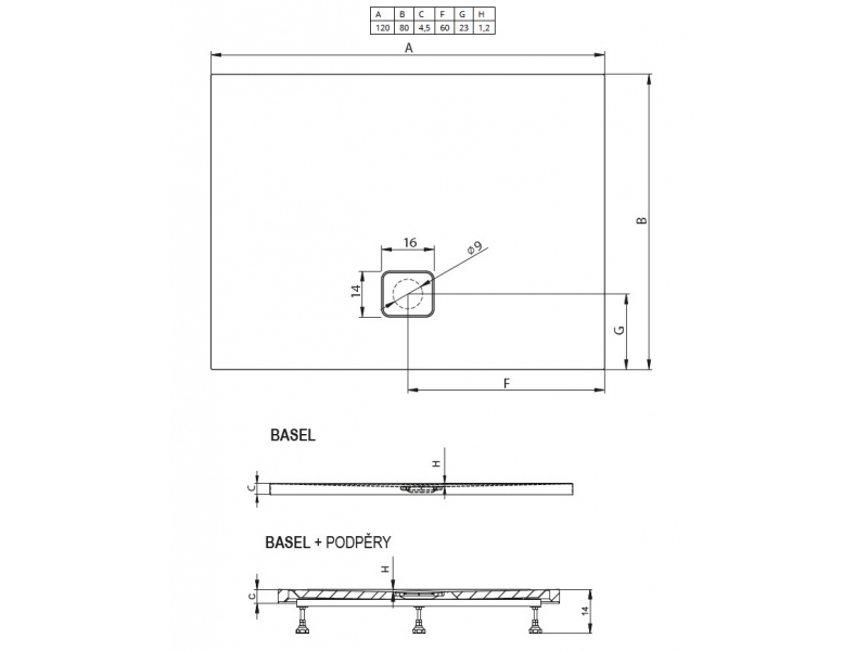 Купить Душевой поддон Riho Basel 406 120 x 80 см DC161600000000S акриловый, прямоугольный, цвет черный глянцевый