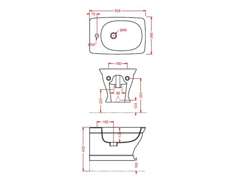 Купить Биде ArtCeram Civitas CIB001 35; 00, подвесное