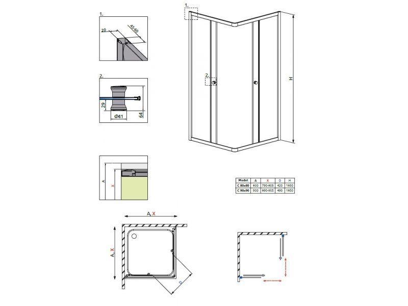 Купить Поддон для душа Radaway Tinos C, 90 x 90 см, квадратный, S4TIC9090-08