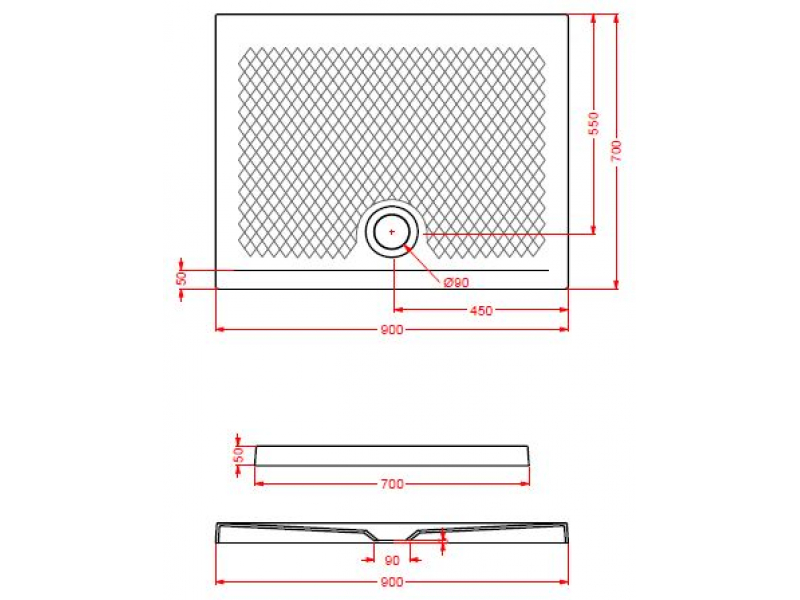 Купить Поддон ArtCeram Texture 90 х 70 х 5,5 см, PDR017 03; 00, прямоугольный, цвет - черный глянцевый, из искусственного камня