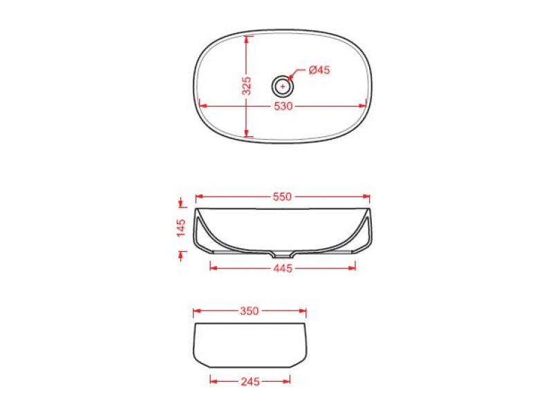 Купить Раковина ArtCeram Cognac Countertop COL003 05; 00, накладная, цвет - белый матовый, 55 х 35 х 14,5 см