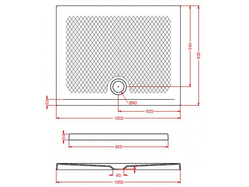 Купить Поддон ArtCeram Texture 100 х 80 х 5,5 см, PDR019 17; 00, прямоугольный, цвет - черный матовый, из искусственного камня