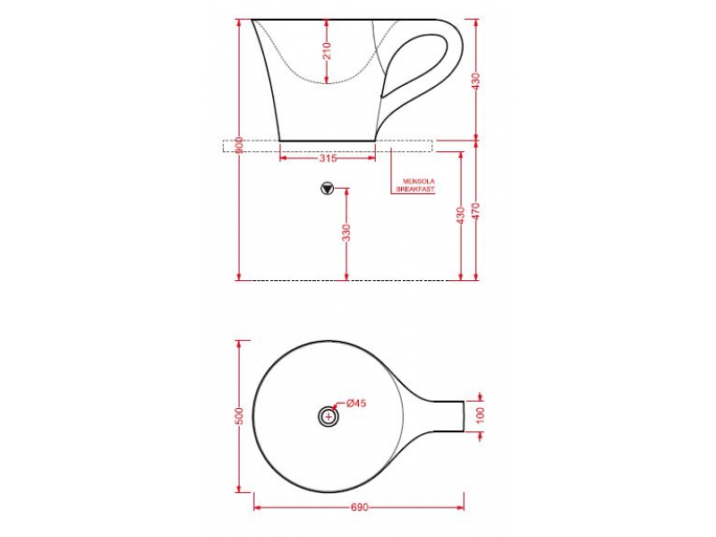 Купить Раковина ArtCeram Cup OSL005 01; 00, накладная, цвет - белый, 69 х 50 х 43 см