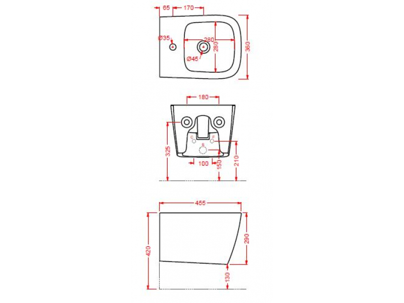 Купить Биде ArtCeram A16 Mini ASB003 03; 00, подвесное