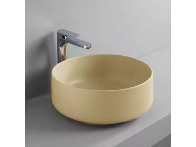 Купить Раковина ArtCeram Cognac Countertop COL001 12; 00, накладная, цвет - giallo zinco (желтый цинк), 42 х 42 х 16 см