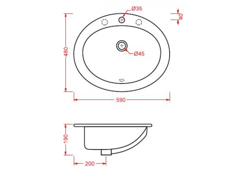 Купить Раковина ArtCeram Eolo ELL001 01; 00, встраиваемая, 59 х 48 х 19 см