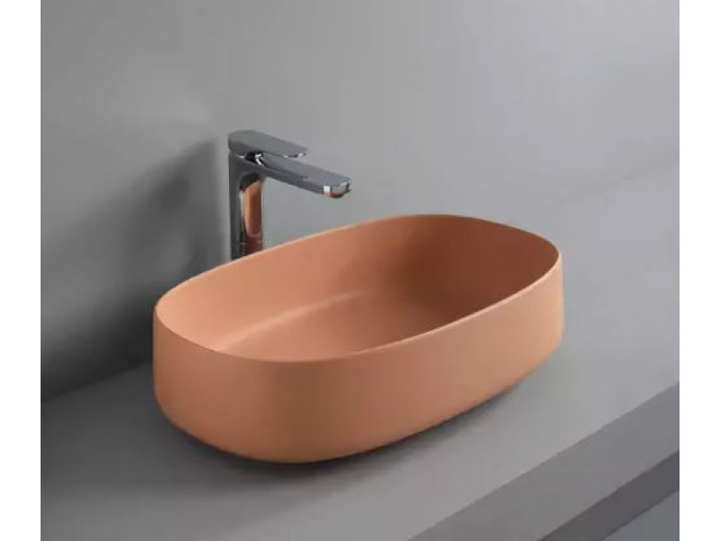 Купить Раковина ArtCeram Cognac Countertop COL003 13; 00, накладная, цвет - arancio cammeo (оранжевый камео), 55 х 35 х 14,5 см