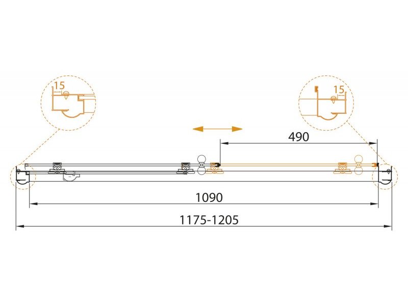 Купить Душевая дверь Cezares GIUBILEO-BF-1-120-Br