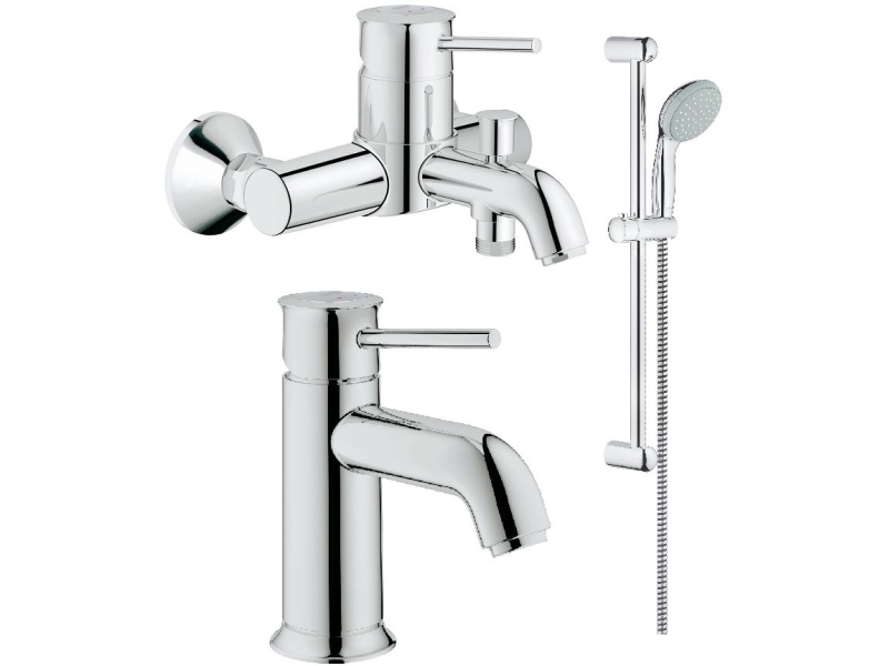 Купить Душевой комплект Grohe BauClassic 124404 (гарнитур для ванны хром 3в1)